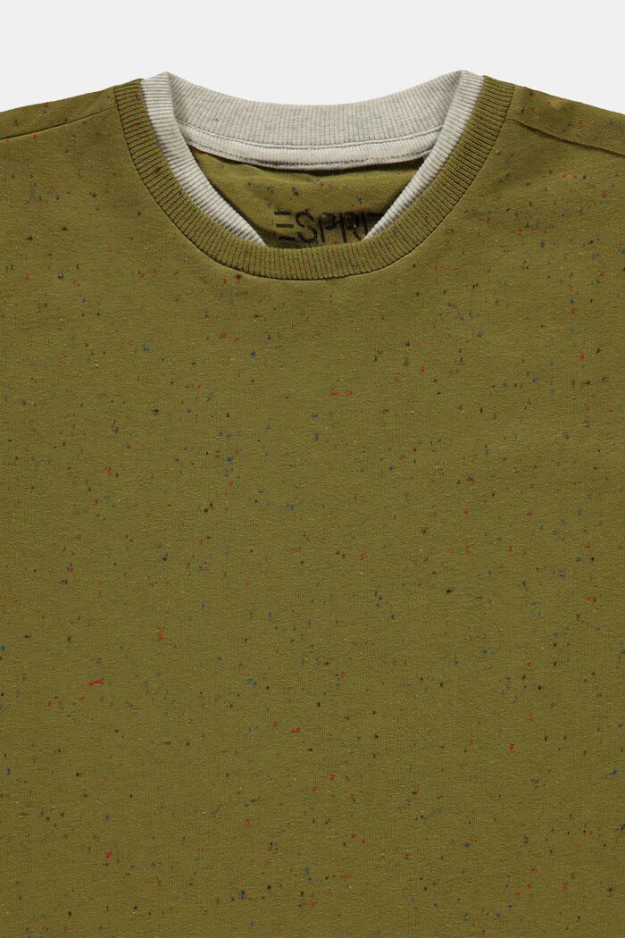 Puuvillasta valmistettu T-paita, jossa kaksinkertainen kaulus, LEAF GREEN, detail image number 2