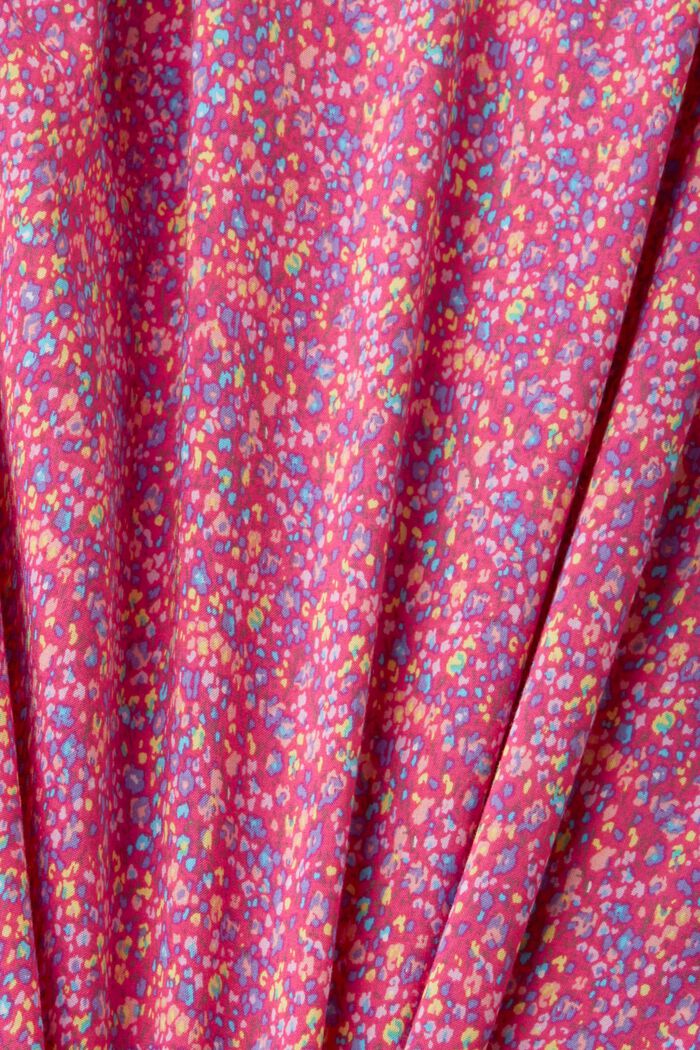 Kukkakuvioinen nappipusero V-pääntiellä, PINK FUCHSIA, detail image number 6