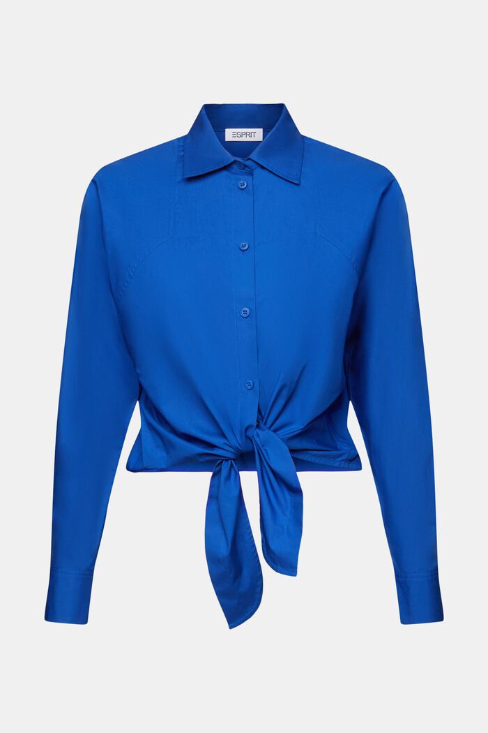Vajaapituinen edestä solmittava paita, BRIGHT BLUE, detail image number 6