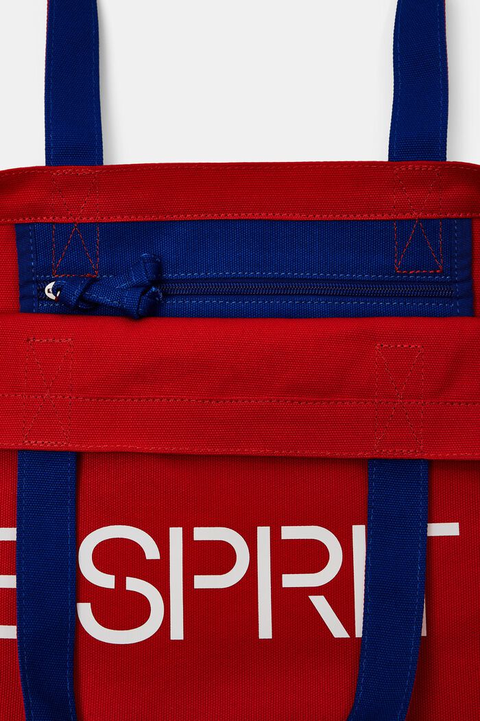 Logollinen tote bag kanvasta, DARK RED, detail image number 3