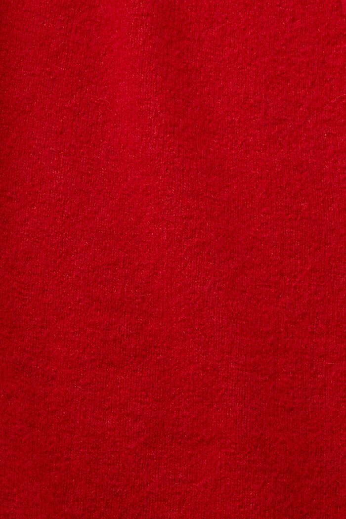 Napillinen, villasekoitteesta valmistettu neuletakki, jossa V-pääntie, DARK RED, detail image number 5