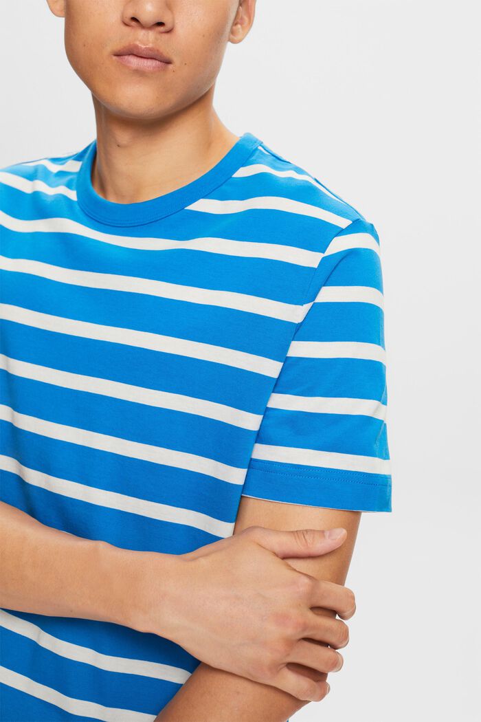 Raidallinen jersey-t-paita puuvillaa, BLUE, detail image number 2