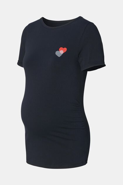 T-paita, jonka rinnan kohdalla sydänpainatus, NIGHT SKY BLUE, overview