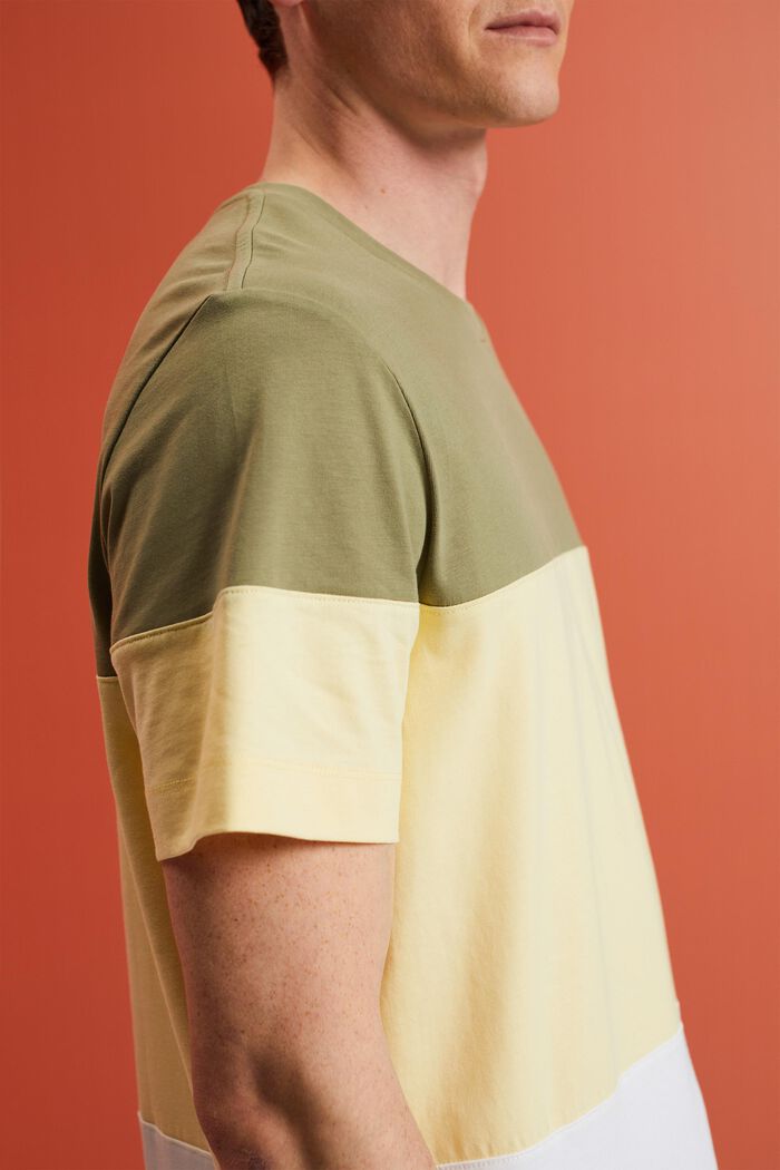 Väripalkki-t-paita 100 % puuvillaa, LIGHT KHAKI, detail image number 2