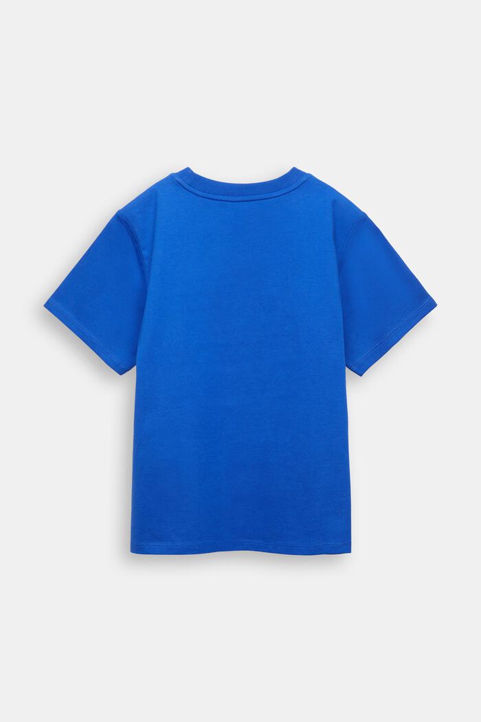 Graafinen t-paita puuvillajerseytä, BRIGHT BLUE, detail image number 3