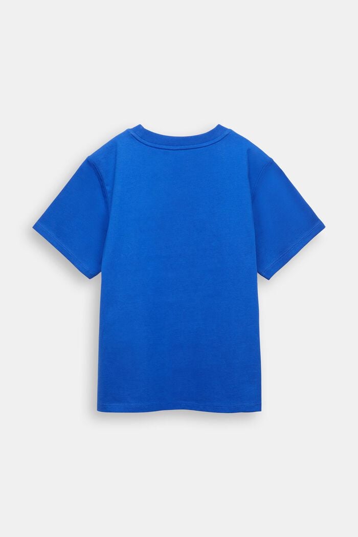 Graafinen t-paita puuvillajerseytä, BRIGHT BLUE, detail image number 3