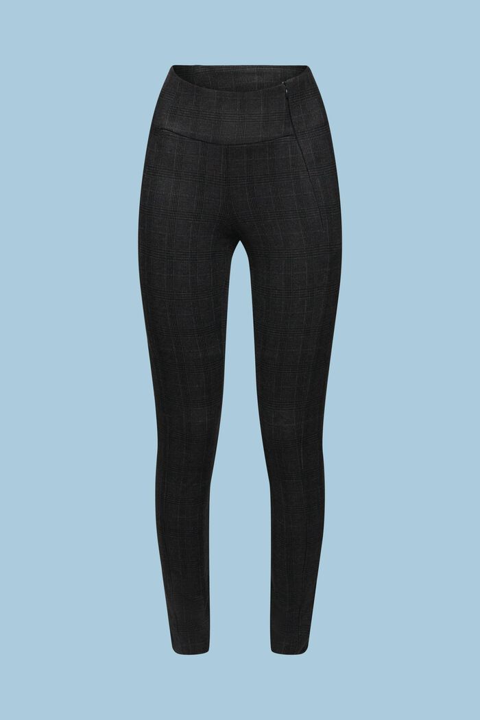 Ruudulliset leggingsit punto-jerseytä, BLACK, detail image number 6
