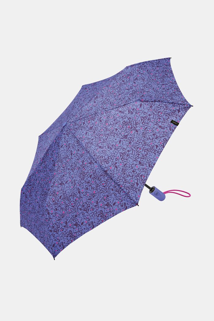 Taskukokoinen Easymatic-sateenvarjo kukkakuviolla, ONE COLOR, detail image number 0