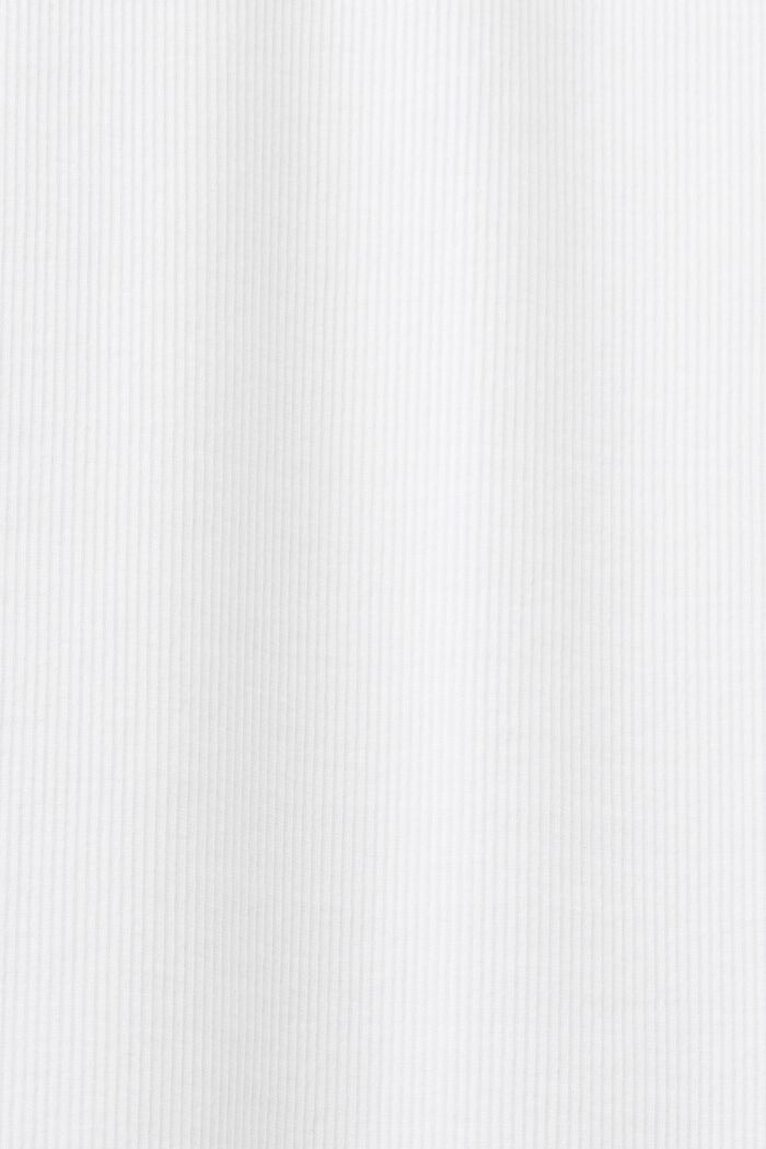 Midimekko ribbijerseytä puuvillastretchiä, WHITE, detail image number 5