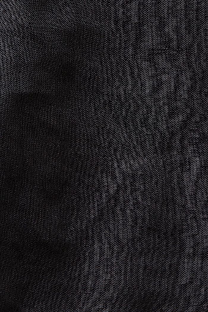 Leveälahkeiset pellavashortsit, BLACK, detail image number 6