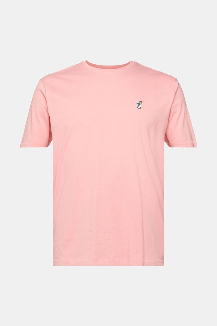 T-paita jerseytä, jossa on kirjailtu kuvio, PINK, overview