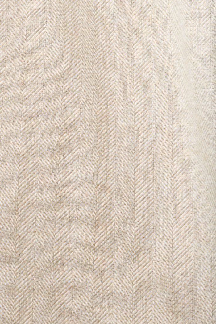 Kalanruotokuvioidut housut puuvilla-pellavasekoitetta, LIGHT BEIGE, detail image number 5