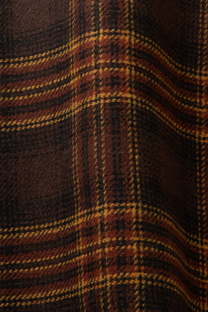 Ruudullinen päällyspaita villasekoitetta, DARK BROWN, detail image number 5