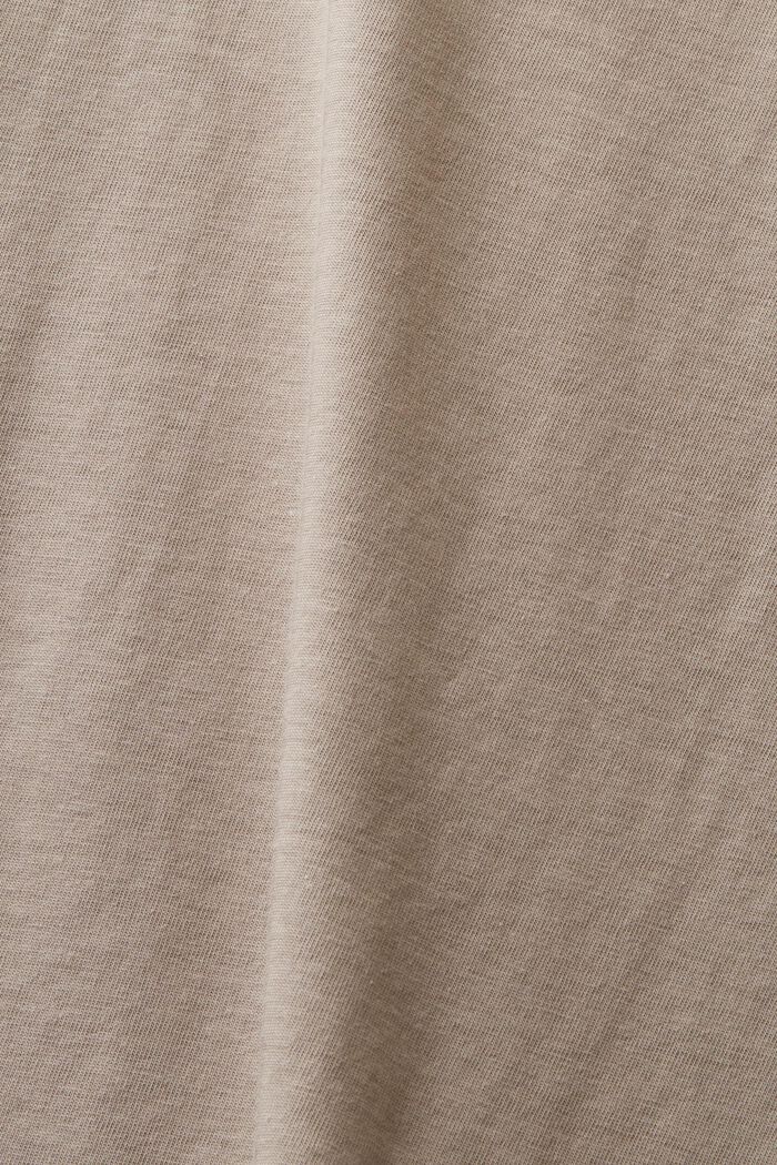 T-paita puuvillaa, pyöreä pääntie, LIGHT TAUPE, detail image number 4