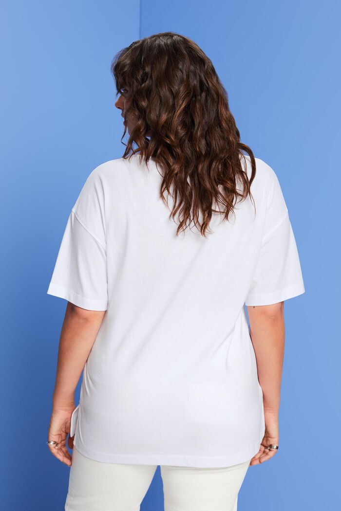 CURVY t-paita V-pääntiellä, TENCEL™, WHITE, detail image number 3