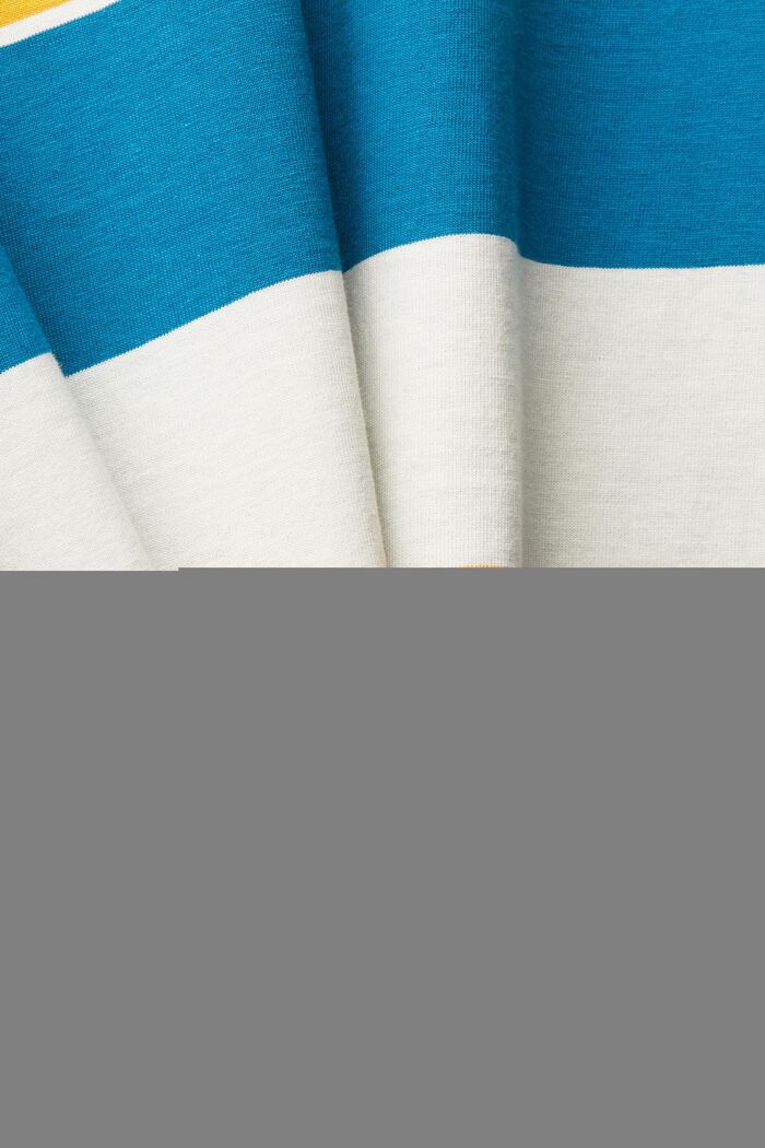 Raitakuvioitu T-paita jerseytä, TEAL BLUE, detail image number 5