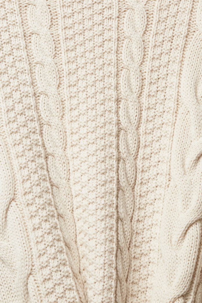 Palmikkokuvioitu neulepusero, OFF WHITE, detail image number 1