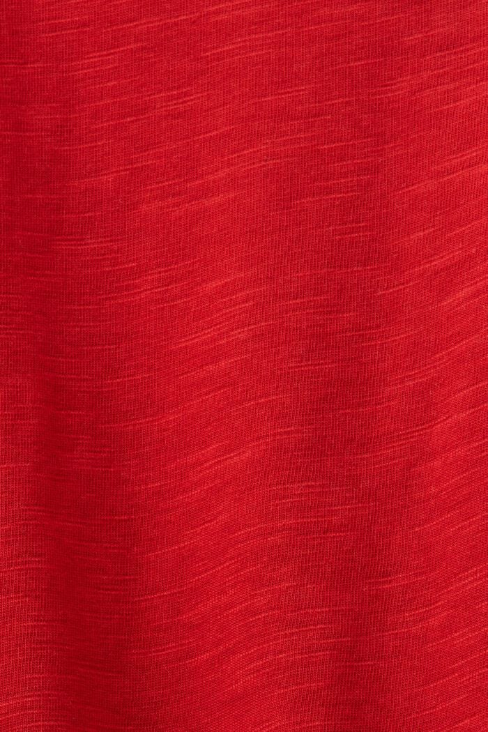 Jerseypitkähihainen 100 % puuvillaa, DARK RED, detail image number 5