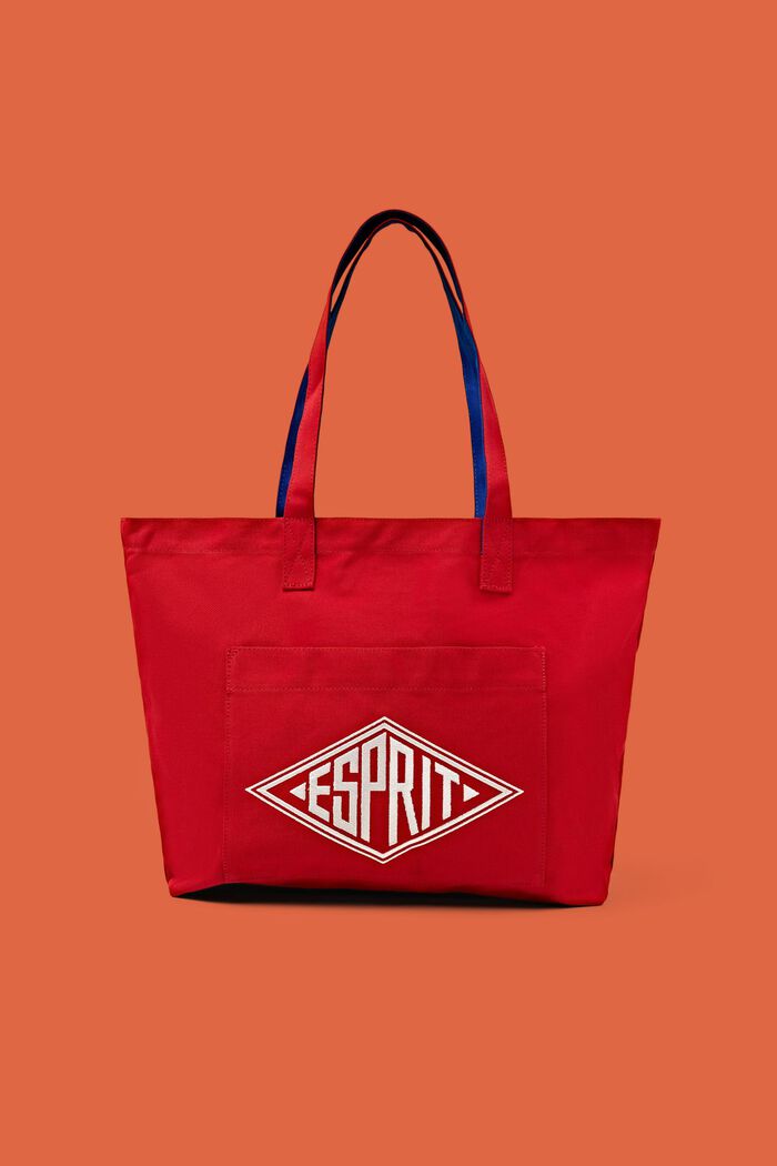 Logollinen tote bag kanvasia, DARK RED, detail image number 0