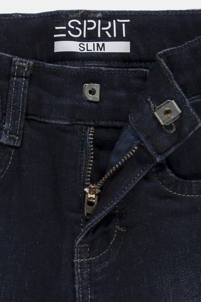 Slim fit -farkut, joissa on säädettävä vyötärönauha, BLUE MEDIUM WASHED, detail image number 2