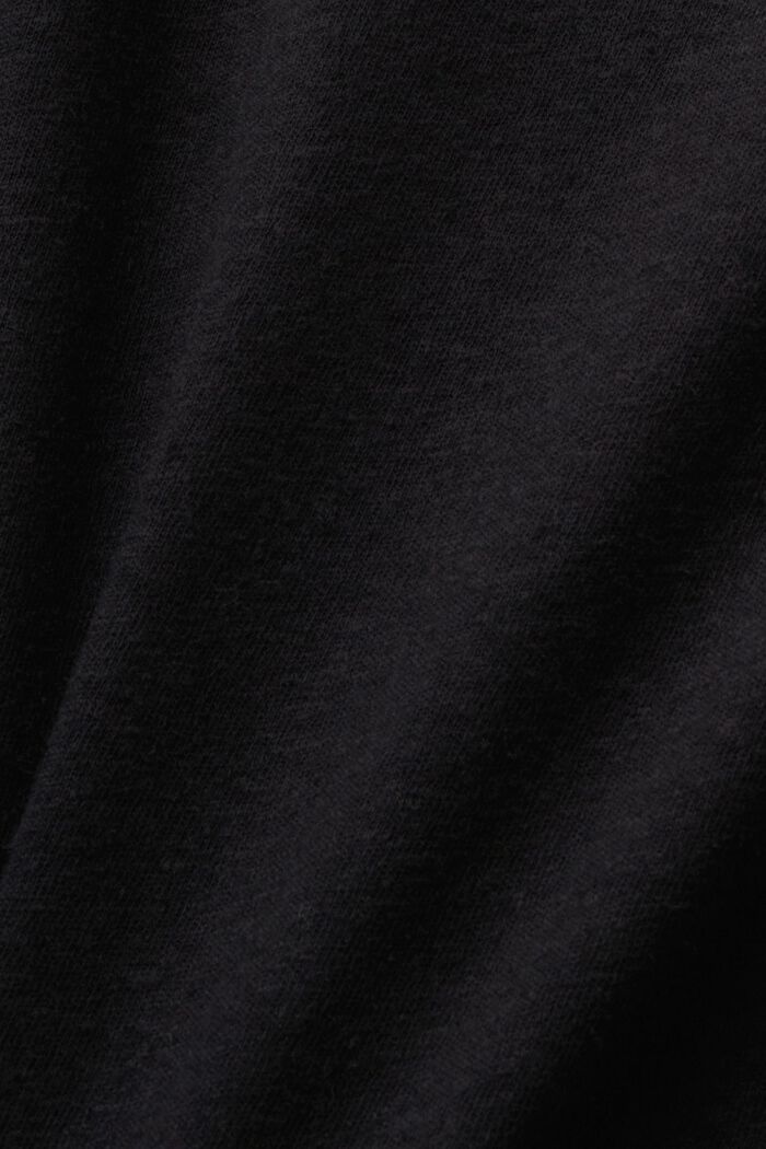 T-paita puuvillan ja pellavan sekoitetta, BLACK, detail image number 5