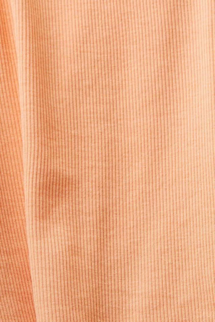 Pitsisomisteinen jerseypaita ribbineulosta, PASTEL ORANGE, detail image number 4