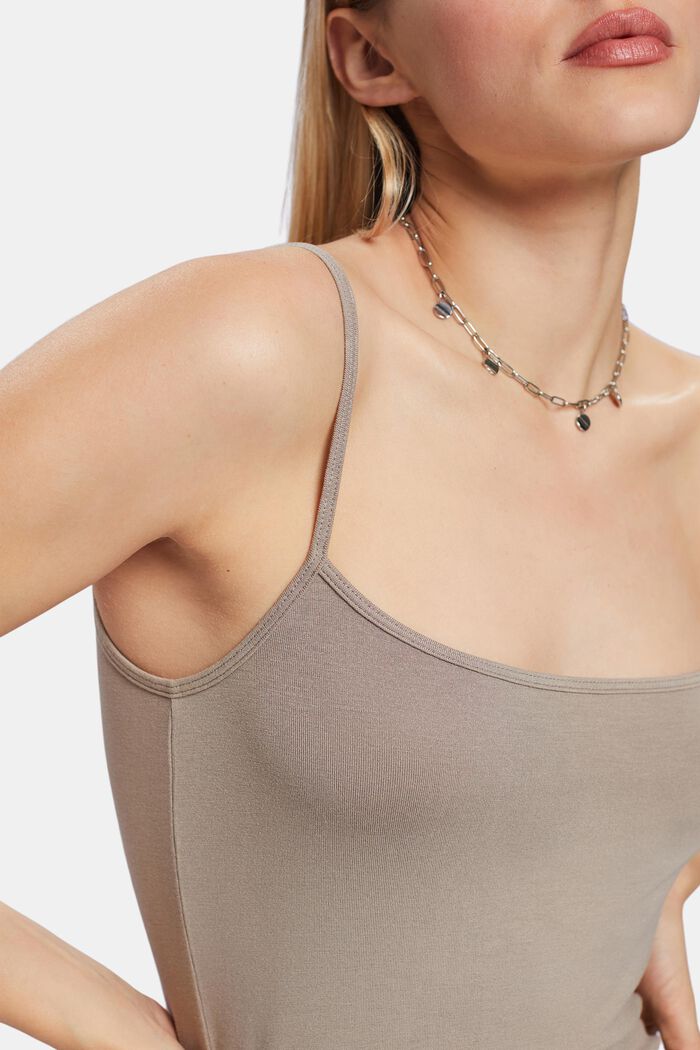 Camisole-toppi jerseytä, LIGHT TAUPE, detail image number 3
