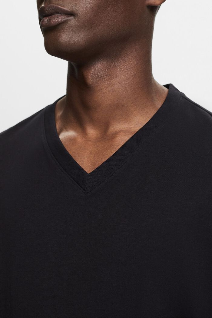 T-paita luomupuuvillaa, V-pääntie, BLACK, detail image number 3