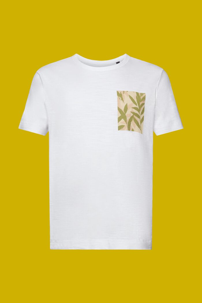 Jersey-t-paita 100 % puuvillaa, rinnan kohdalla painatus, WHITE, detail image number 6
