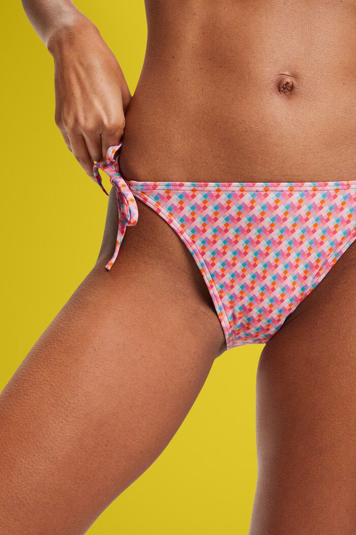 Moniväriset bikinihousut, joissa solmittavat nauhat, PINK FUCHSIA, detail image number 1