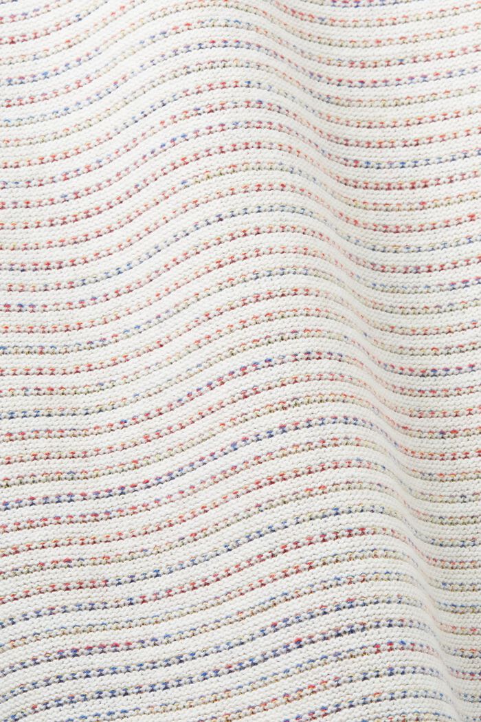 Puolivetoketjullinen neulepusero, jossa väriraidat, OFF WHITE, detail image number 5