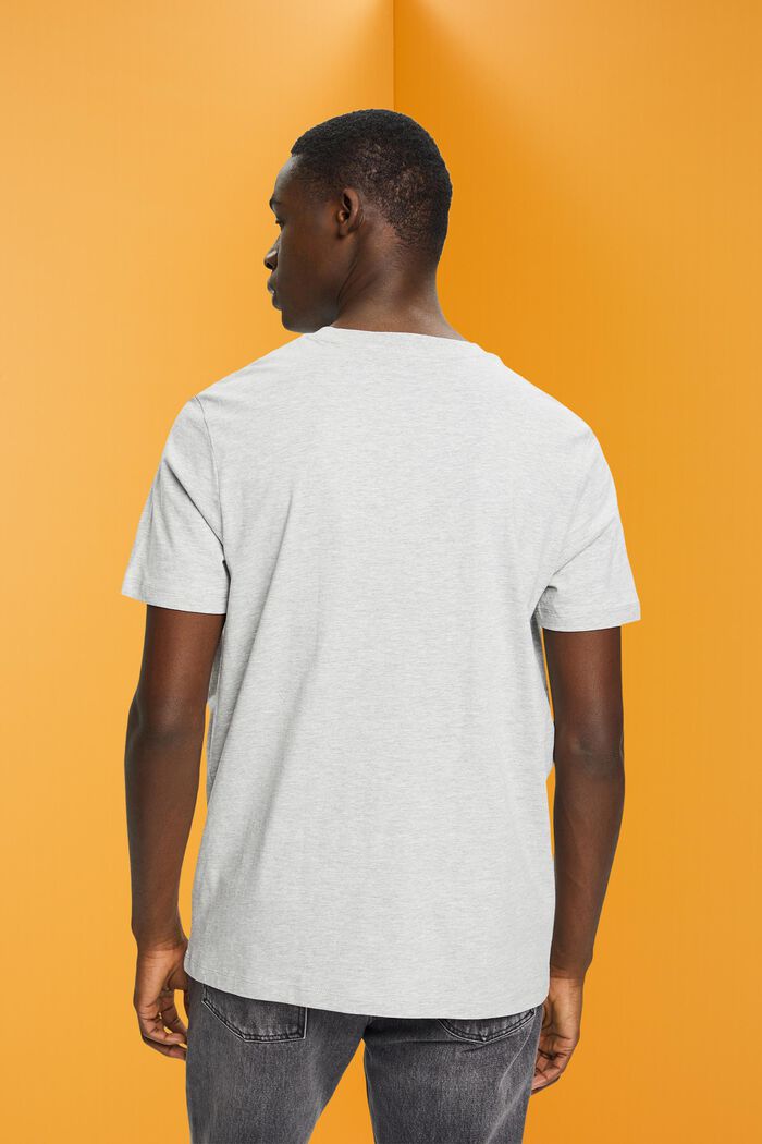 Pikkuprintillä kuvioitu T-paita, slim fit -malli, LIGHT GREY, detail image number 3