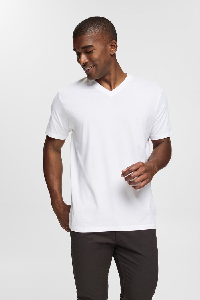 Jersey-T-paita, 100 % puuvillaa, WHITE, detail image number 0