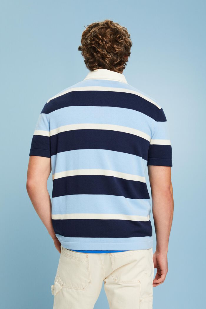 Raidallinen ja logollinen pikee-T-paita puuvillaa, BRIGHT BLUE, detail image number 2