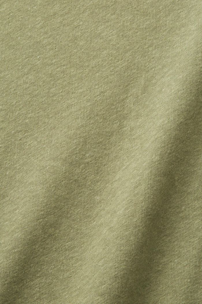 T-paita puuvillan ja pellavan sekoitetta, LIGHT KHAKI, detail image number 5
