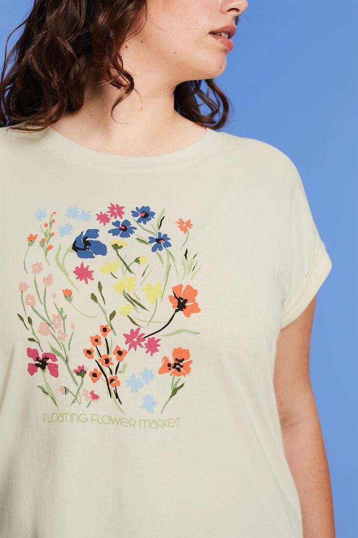 CURVY – T-paita, jossa painatus edessä, 100 % puuvillaa, ICE, detail image number 2