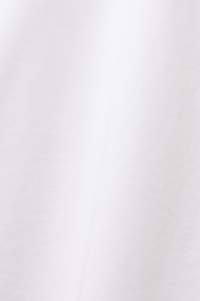 Jersey-t-paita 100 % puuvillaa, rinnan kohdalla painatus, WHITE, detail image number 5