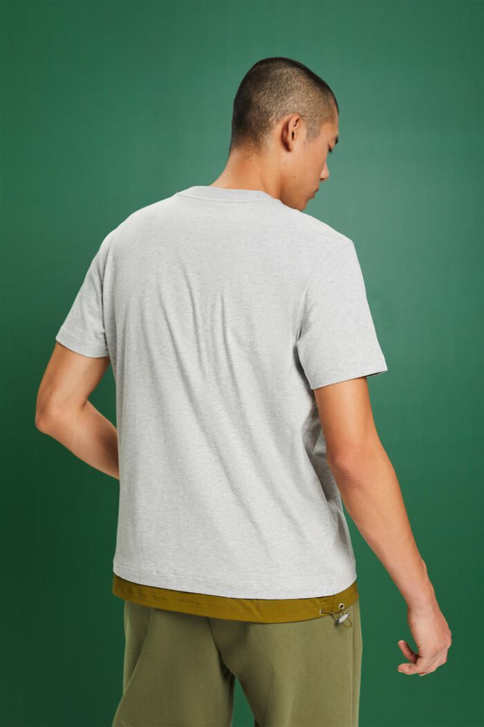 Kiristysnauhallinen T-paita puuvillajerseytä, LIGHT GREY, detail image number 4