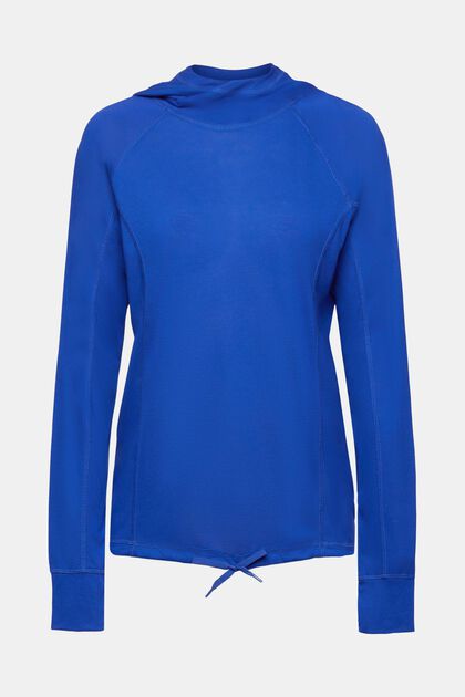 Hupullinen pitkähihainen paita, LENZING™ ECOVERO™, BRIGHT BLUE, overview