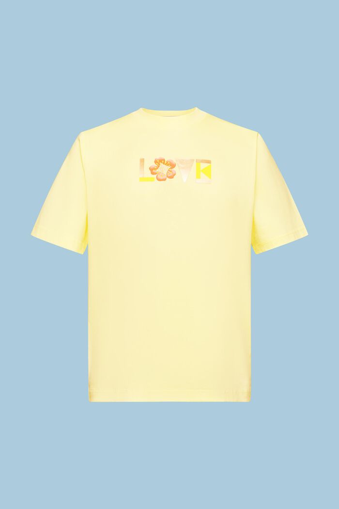 Painettu unisex T-paita pima-puuvillaa, PASTEL YELLOW, detail image number 8