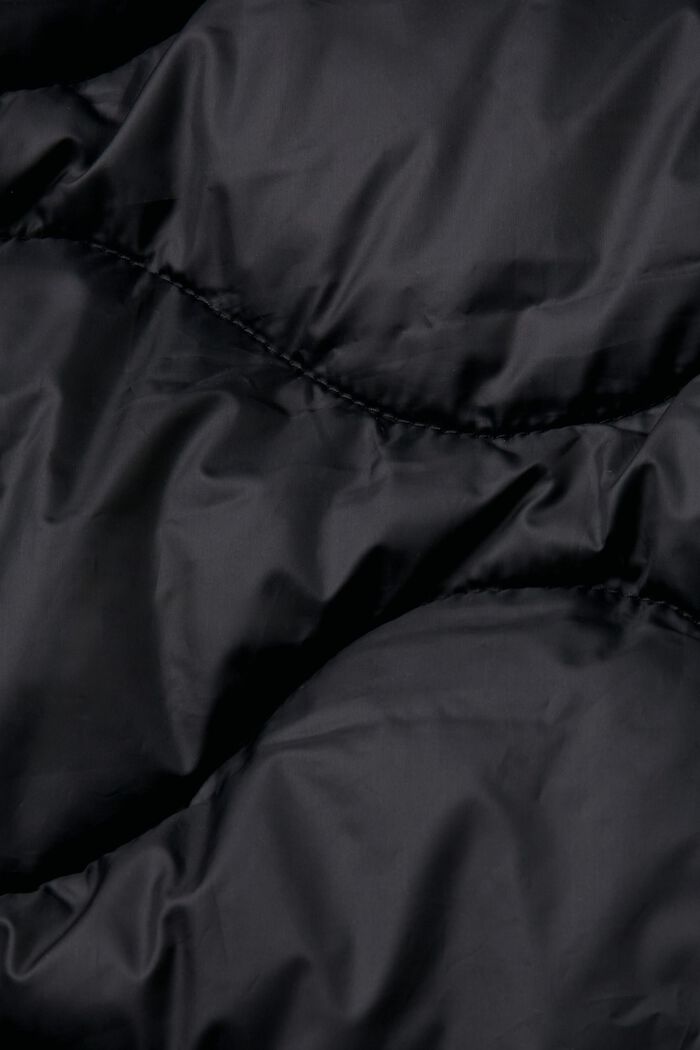 Kierrätettyä: tikattu ja hupullinen muunneltava takki, BLACK, detail image number 6
