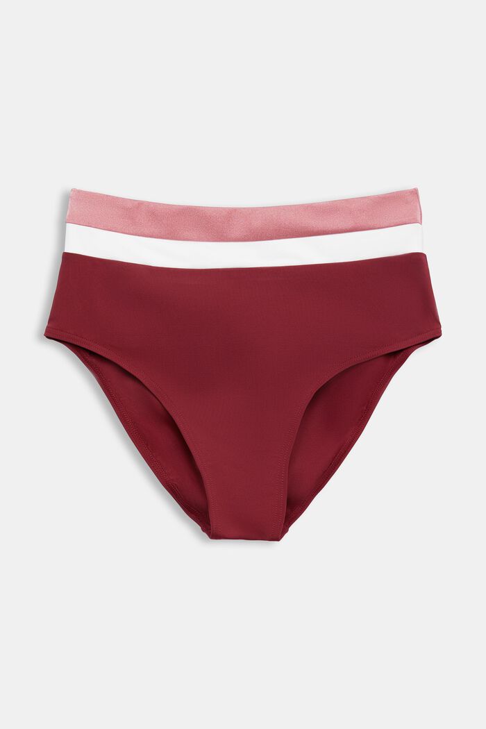 Kolmivärinen, korkeavyötäröinen bikinialaosa, DARK RED, detail image number 5