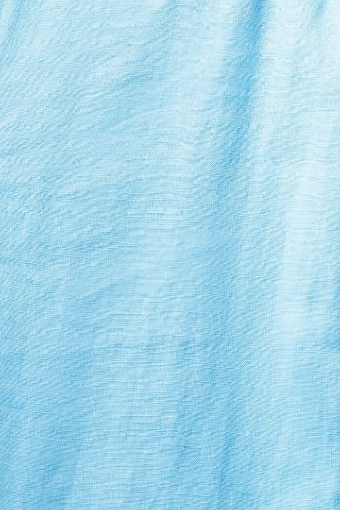 Leveälahkeiset pellavahousut, LIGHT TURQUOISE, detail image number 5