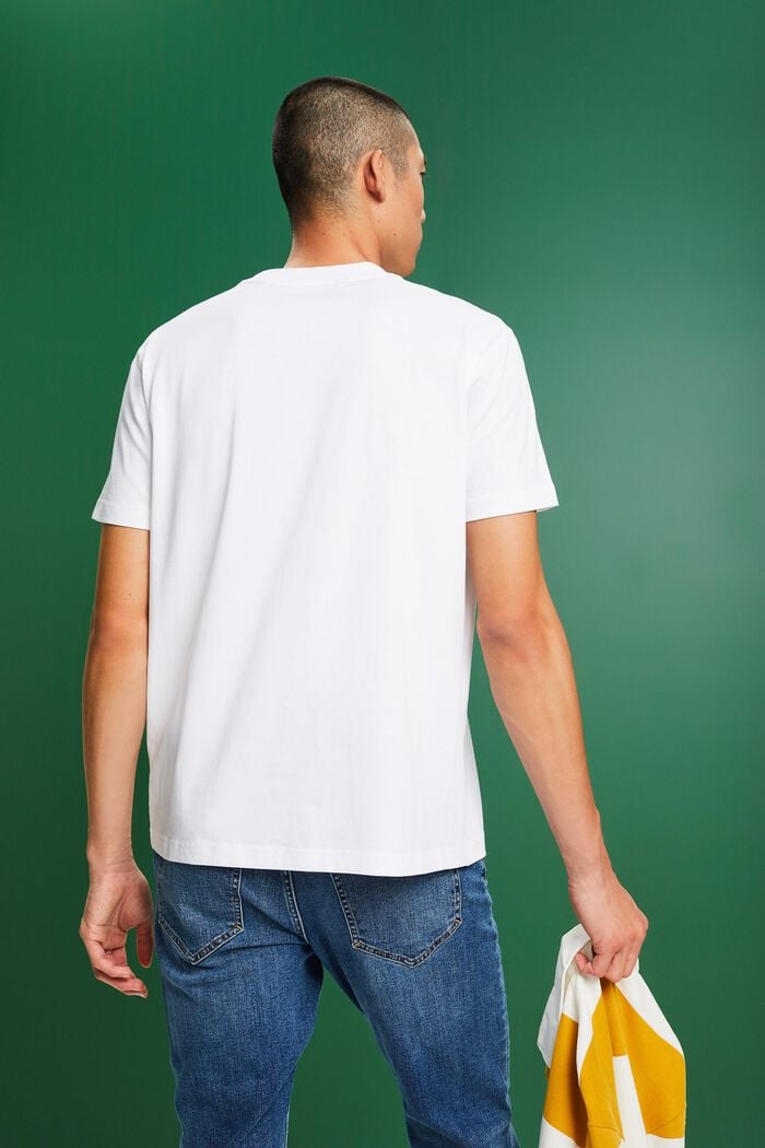 Logollinen t-paita puuvillajerseytä, WHITE, detail image number 3