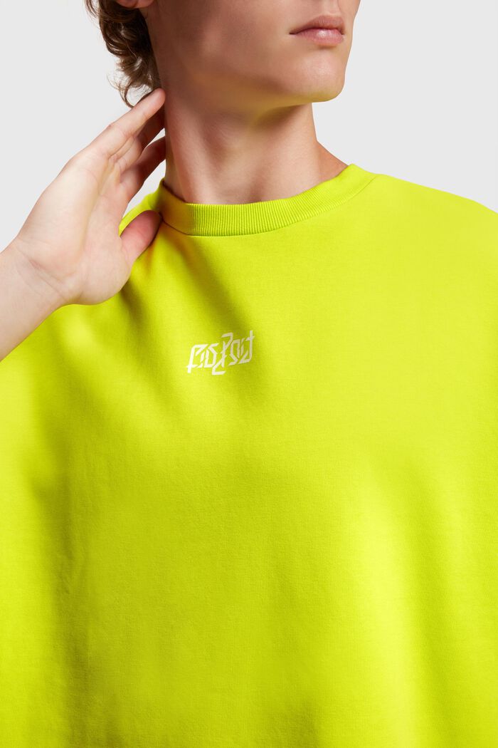 Relaxed Fit -collegepaita neonprintillä, LIME YELLOW, detail image number 2