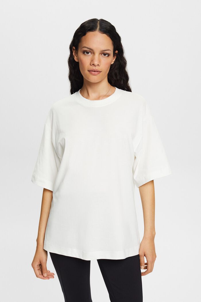 Puuvillainen oversized-t-paita, OFF WHITE, detail image number 0