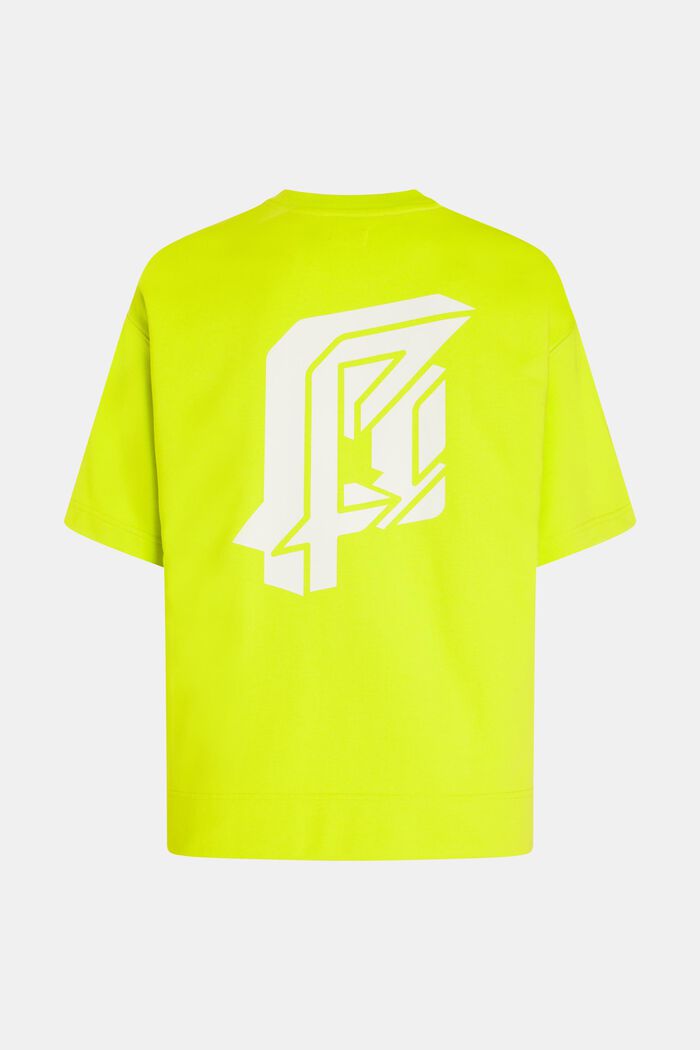 Relaxed Fit -collegepaita neonprintillä, LIME YELLOW, detail image number 4