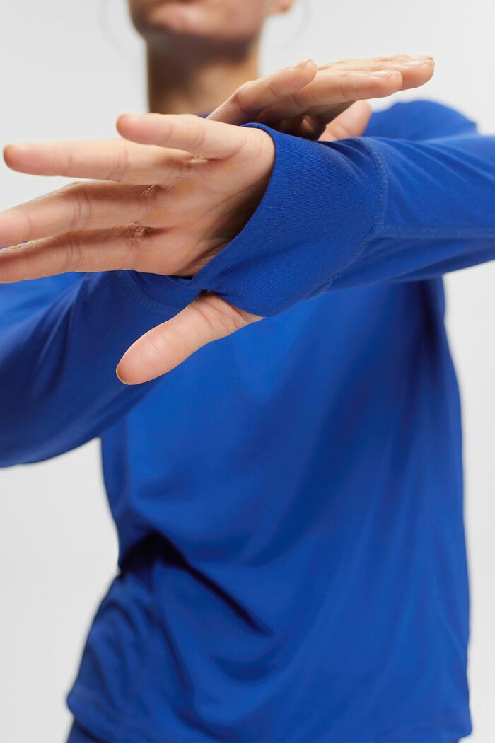 Hupullinen pitkähihainen paita, LENZING™ ECOVERO™, BRIGHT BLUE, detail image number 2