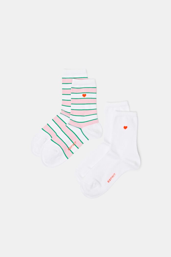 2 paria raidallisia sukkia, OFF WHITE, detail image number 0