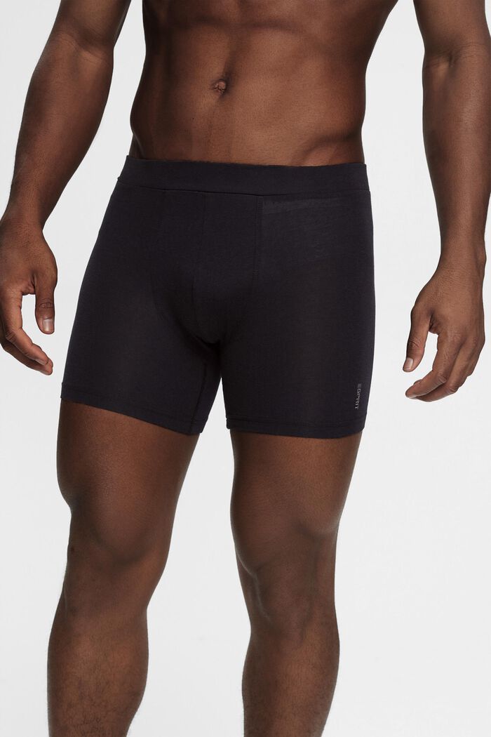 Miesten pitkät shortsit puuvilla-stretchsekoitetta, pakkaus, BLACK, detail image number 1
